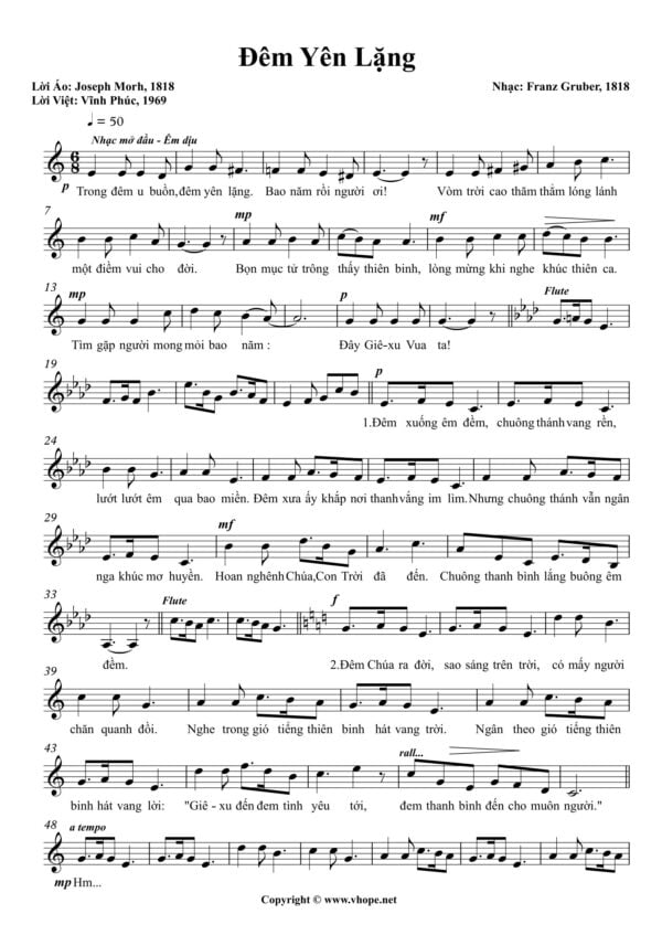 Sheet Đêm Yên Lặng