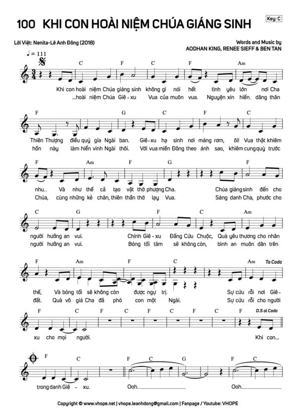 Sheet Khi Con Hoài Niệm Chúa Giáng Sinh