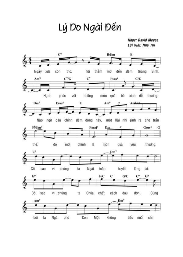 Sheet Lý Do Ngài Đến