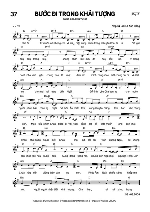 Sheet Bước Đi Trong Khải Tượng