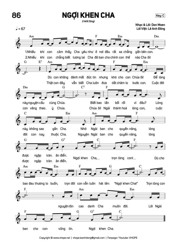 Sheet Ngợi Khen Cha