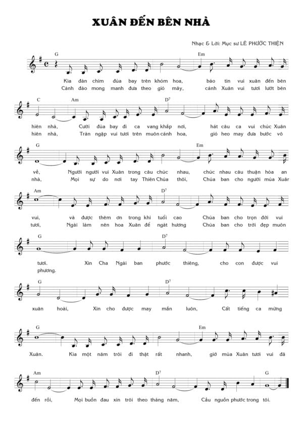 Sheet Xuân Đến Bên Nhà