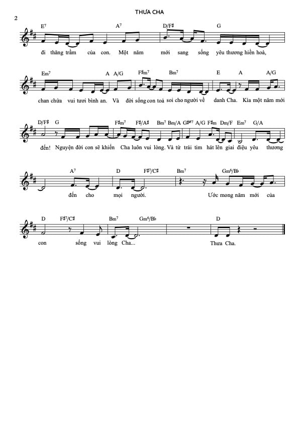 Alternative view of Sheet Thưa Cha